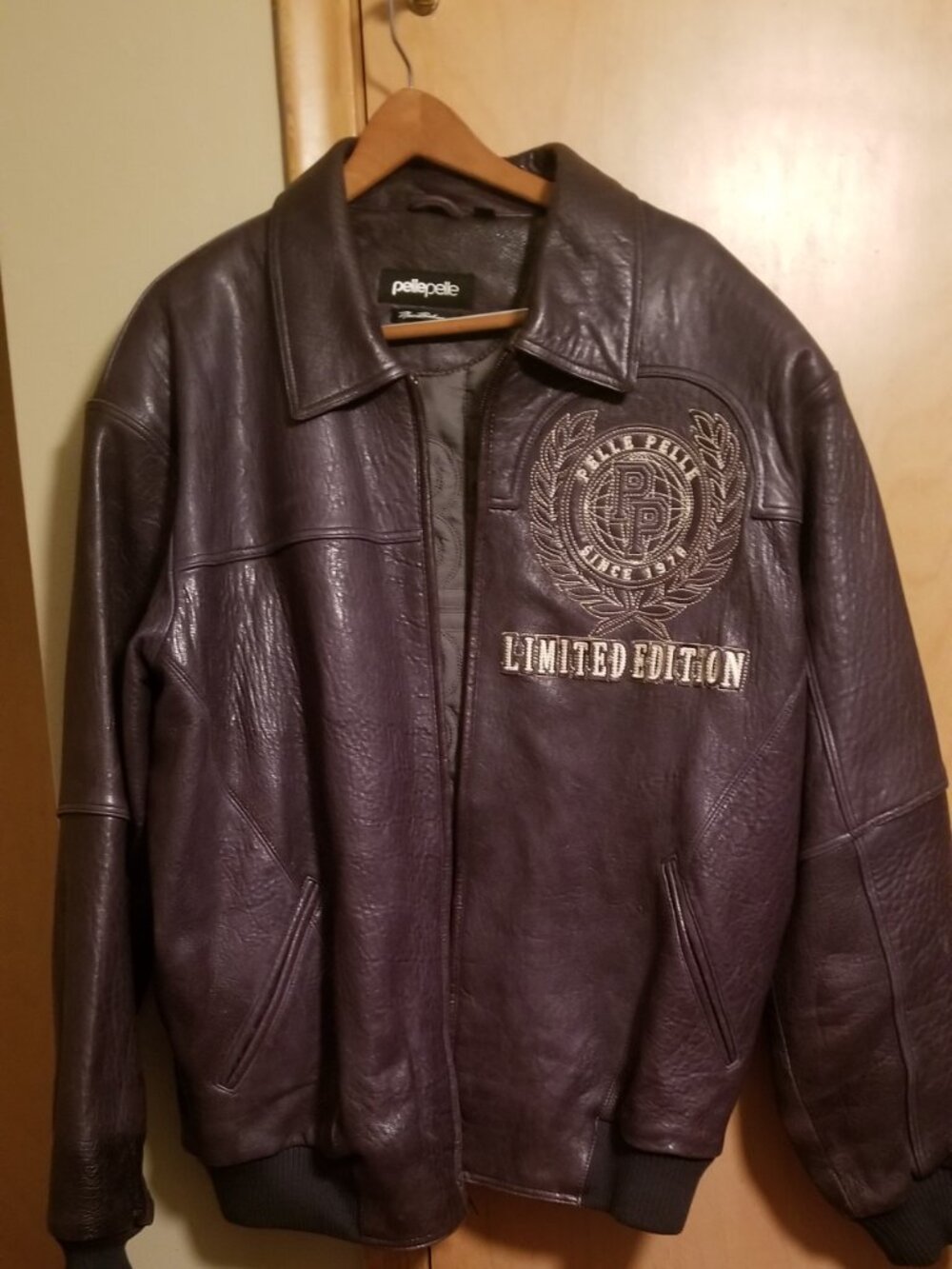 Pelle Pelle leather Navy Blue jacket mens size 52